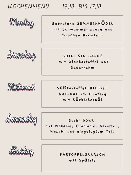 Mittagsmenü bearbeitet